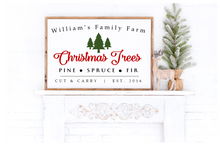 Load image into Gallery viewer, Custom Family Tree Farm Wood Sign | Farmhouse | Christmas Decor | Santa