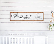 Load image into Gallery viewer, Personalized Nursery Sign with Birth Details