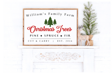 Load image into Gallery viewer, Custom Family Tree Farm Wood Sign | Farmhouse | Christmas Decor | Santa
