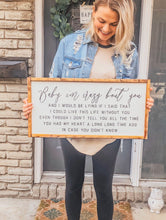 Load image into Gallery viewer, Baby I&#39;m Crazy &#39;Bout You Song Lyrics - Handmade Wood Sign for Romantic Home Decor
